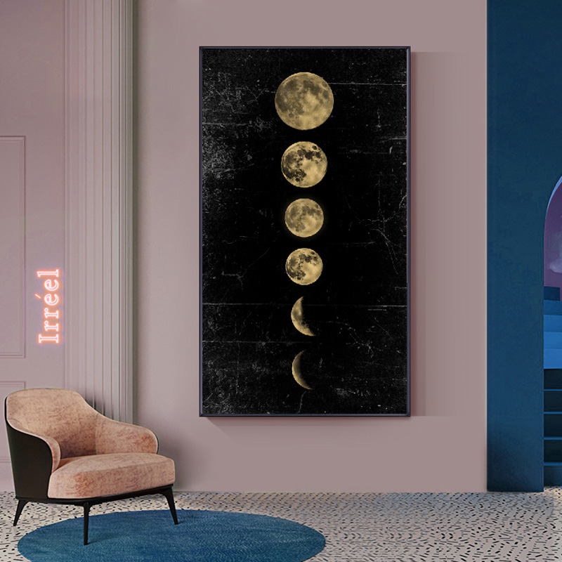 Modern Large Size Poster Canvas Print Wall Art Abstract Painting Moon Picture For Living Room Study Decoration Cuadros No Frame