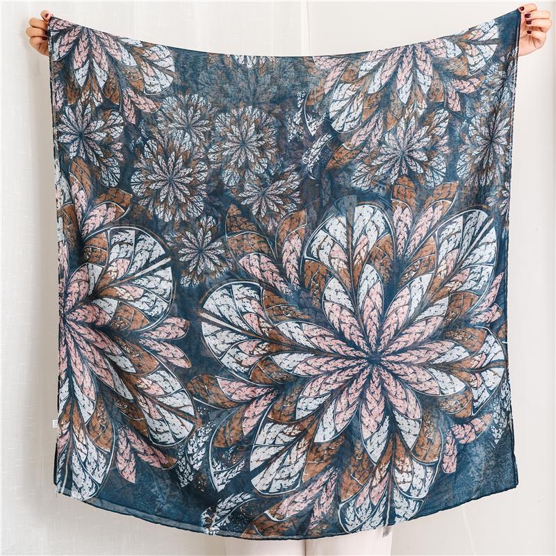 Scarves 1pcs Fashion Vintage Flower Leaf Print Hijab Scarf Teal Elegant Pashmina Women And Shawls
Scarves 1pcs Fashion Vintage Flower Leaf Print Hijab Scarf Teal Elegant Pashmina Women And Shawls