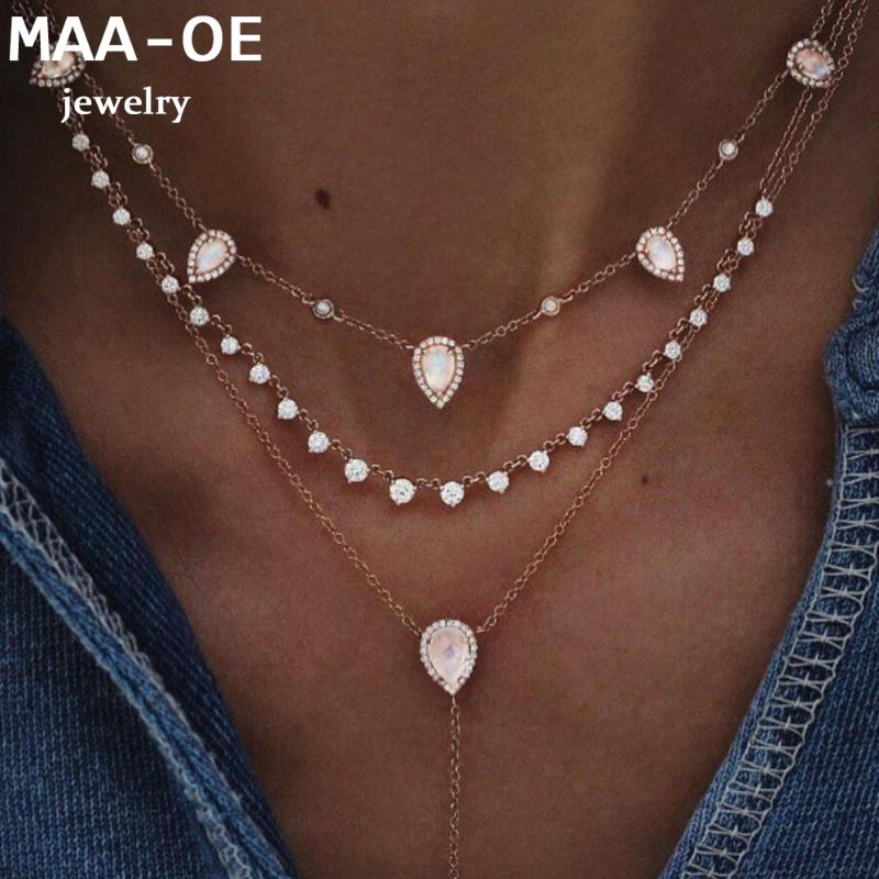 Pendant Necklaces Fashion Gold Crystal Drop-shaped For Women Necklace Multi Level Female Boho Vintage Jewelry Gift
Pendant Necklaces Fashion Gold Crystal Drop-shaped For Women Necklace Multi Level Female Boho Vintage Jewelry Gift