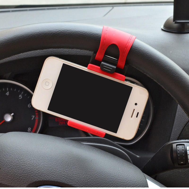 Universal Car Steering Wheel Cell phone Holder Clip Bike Mounts Stand Flexible cellphone mounts extend to 76mm7878829