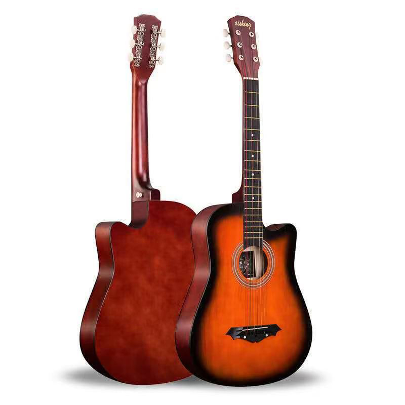 

Guitar 38 inch folk music popularizes beginners beginner level songs boys and girls practice semi-closed knob Basswood