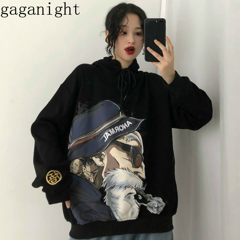 Gaganight Spring Hooded Pullover Top Cartoon Print Long Sleeve Loose Sweatshirt Loose Bf Style Lovers Streetwear X2797 210519, Black
Gaganight Spring Hooded Pullover Top Cartoon Print Long Sleeve Loose Sweatshirt Loose Bf Style Lovers Streetwear X2797 210519, Black