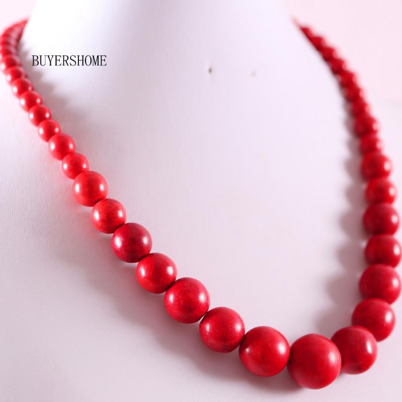 Pendant Necklaces Handmade Beaded Necklace Natural Stone Round Red Howlite For Women Jewelry Gift E339
Pendant Necklaces Handmade Beaded Necklace Natural Stone Round Red Howlite For Women Jewelry Gift E339