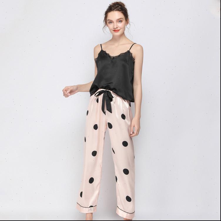 pajamas set summer women sleepwear lace design long trousers v neck nuisette loose style home suit, Black;red
pajamas set summer women sleepwear lace design long trousers v neck nuisette loose style home suit, Black;red