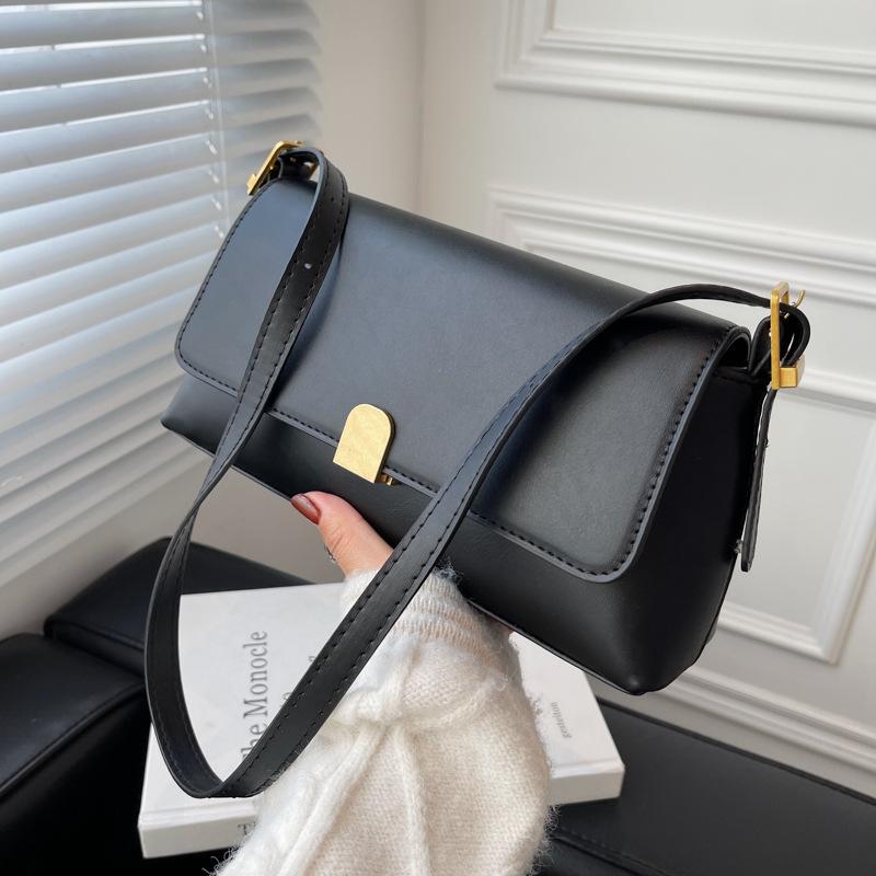 Evening Bags Fashion Design Crossbody Bag For Women Clutch Purse Handbags PU Leather Ladies Small Shoulder Simple Female Tote, Black