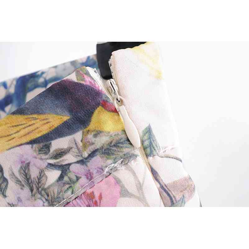 Summer Fashion Casual Boho Print Wide Leg Pants Women Holiday Style High Waist Zipper Female Chic 210514