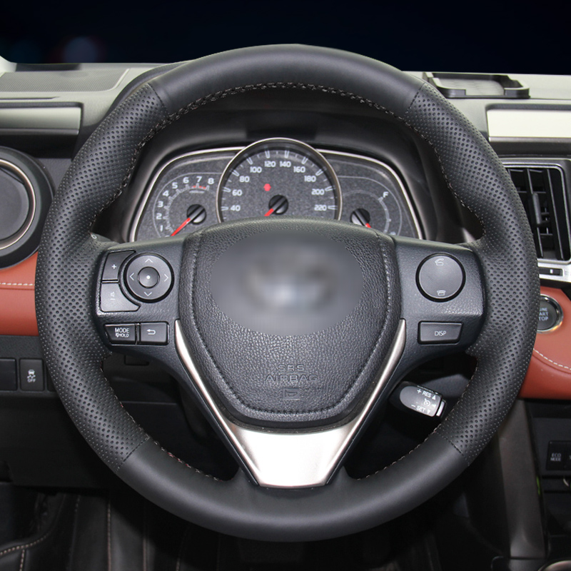 Hand-stitched Black Leather Steering Wheel Cover for Toyota RAV4 2013-2018 Toyota Corolla 2014-2017 Auris 2013-2016
Hand-stitched Black Leather Steering Wheel Cover for Toyota RAV4 2013-2018 Toyota Corolla 2014-2017 Auris 2013-2016