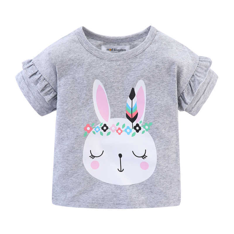 Mudkingdom Girls Bunny Clothes Set Summer Kids Rabbit T-shirt and Skirt Outfit Children Cute Suits Girl Easter 210615