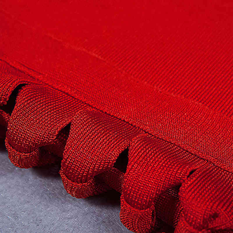 TWOTWINSTYLE Hollow Out Slim Dress For Women O Neck Sleeveless High Waist Midi Red Dresses Female Fashion Clothing Summer 210517