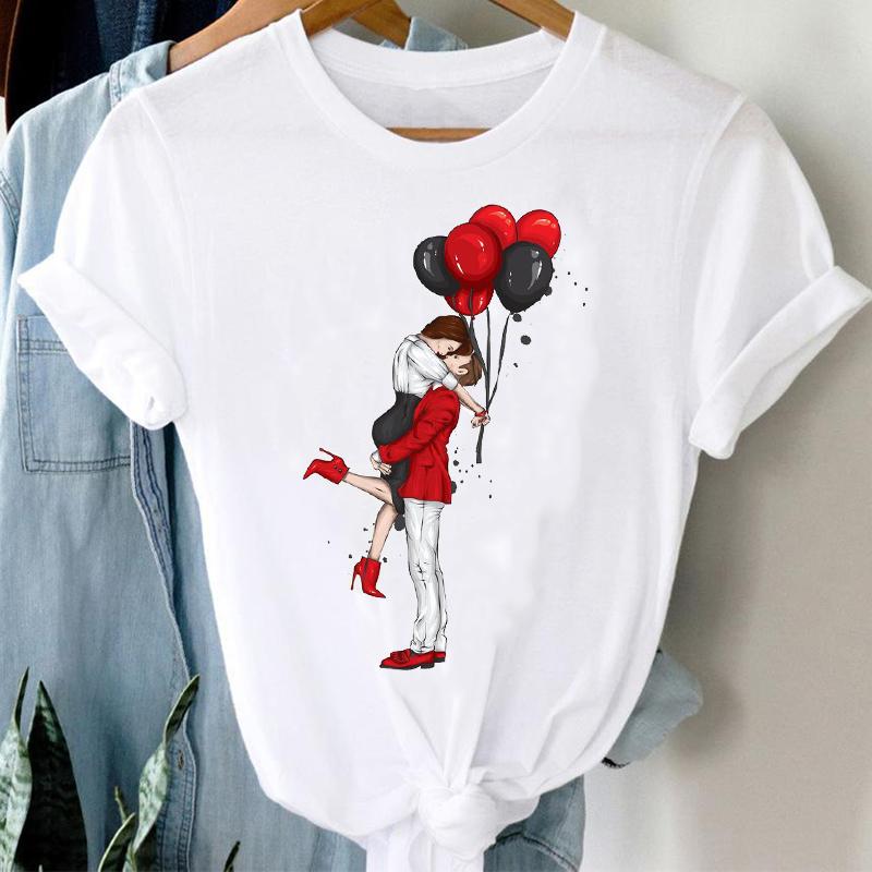 Women' T-Shirt Valentine' Day T-shirts Women Short Sleeve Lover Watercolor Cartoon Graphic Tshirt Tops Lady Print Female Tee Clothes, White
Women' T-Shirt Valentine' Day T-shirts Women Short Sleeve Lover Watercolor Cartoon Graphic Tshirt Tops Lady Print Female Tee Clothes, White