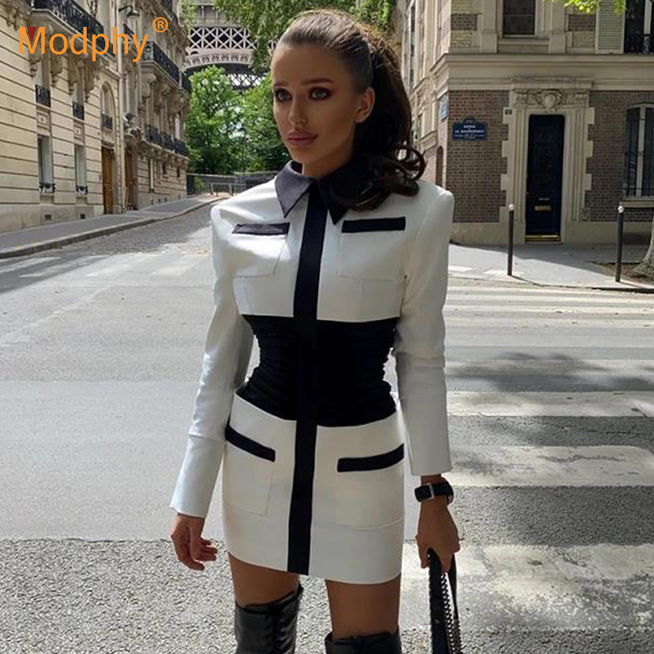 2021 spring autumn new fashion womens dress female long sleeve stitching pocket bodycon mini evening party runway vestidos, Black;gray
2021 spring autumn new fashion womens dress female long sleeve stitching pocket bodycon mini evening party runway vestidos, Black;gray