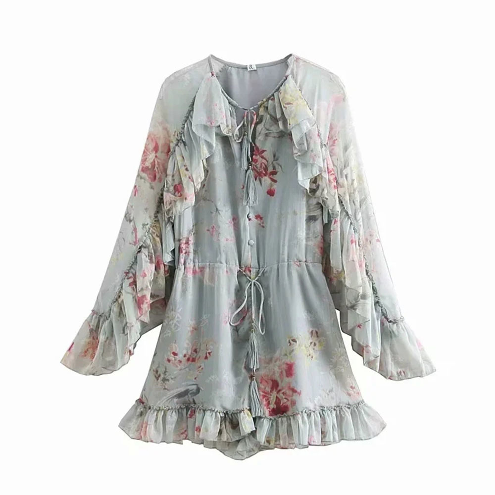 BBWM Women Chic Fashion Floral Print Ruffled Cool Playsuits Vintage Elegant Long Sleeve Bow Tie Sashes Short Jumpsuits 210520, Multi
BBWM Women Chic Fashion Floral Print Ruffled Cool Playsuits Vintage Elegant Long Sleeve Bow Tie Sashes Short Jumpsuits 210520, Multi