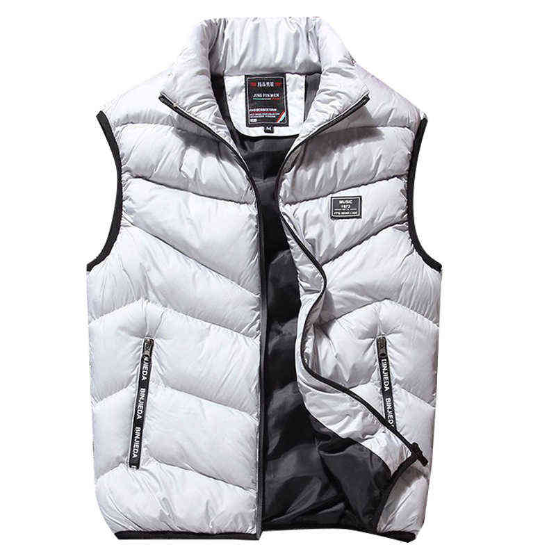 Stylish Vest Jacket Men Sleeveless Jackets Autumn Winter Casual Coats Male Cotton-Padded Men's Vest Thicken Waistcoat 8XL 34 211111