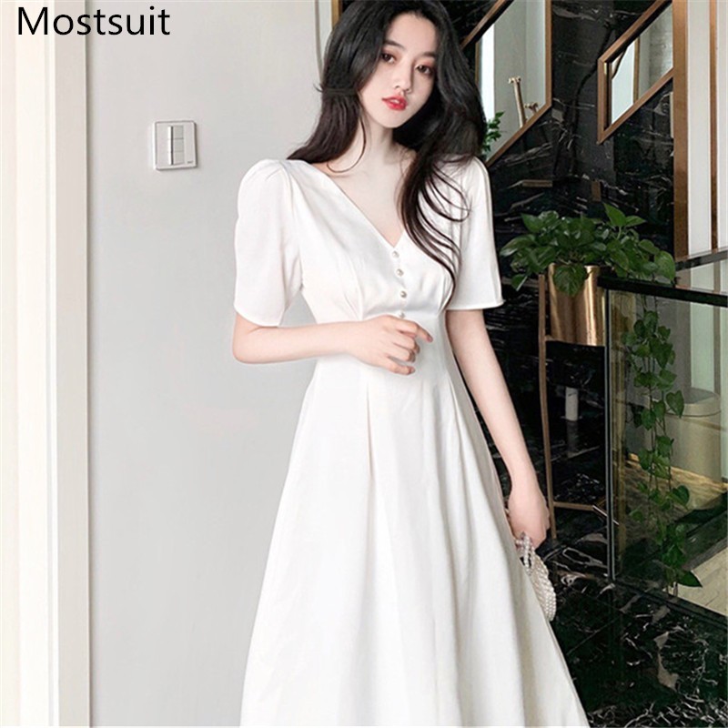 Elegant Vintage V-neck Women Long Dress Summer Short Sleeve Slim Waist A-line Dresses Fashion Ladies Party Vestidos 210518, Black
Elegant Vintage V-neck Women Long Dress Summer Short Sleeve Slim Waist A-line Dresses Fashion Ladies Party Vestidos 210518, Black