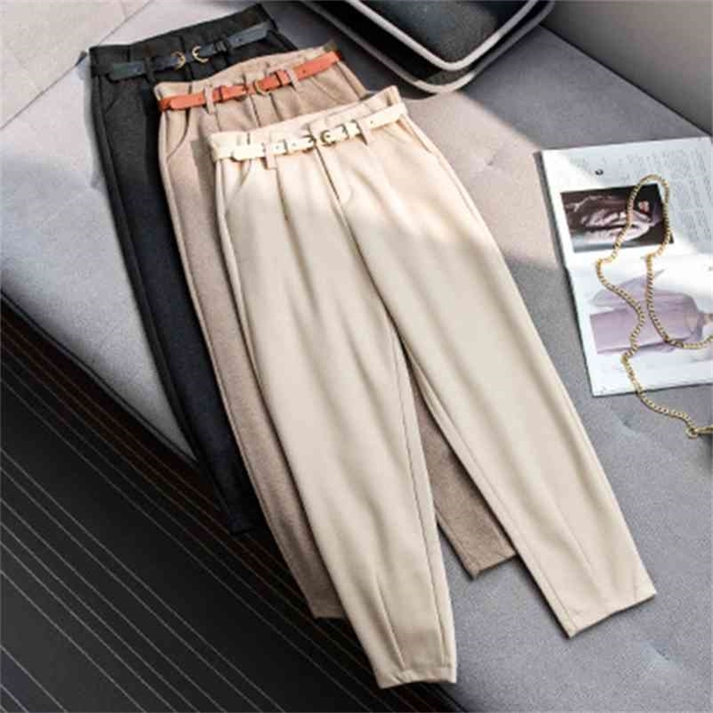 Paris Girl Winter Wool Pants Women High Slim Waist Belted Harem Elegant Trousers Female Autumn Warm Women's Long 210524, Beige
Paris Girl Winter Wool Pants Women High Slim Waist Belted Harem Elegant Trousers Female Autumn Warm Women's Long 210524, Beige