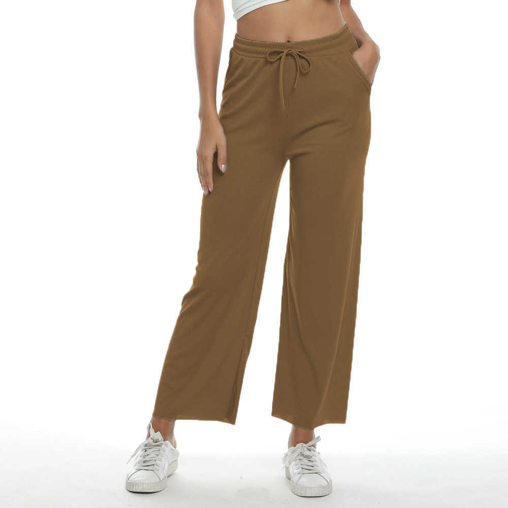 Summer Quick Dry Black Wide Leg Pants Female High Waist Loose Women Pocket Drawstring Sweat Breathable Plus Size 210604