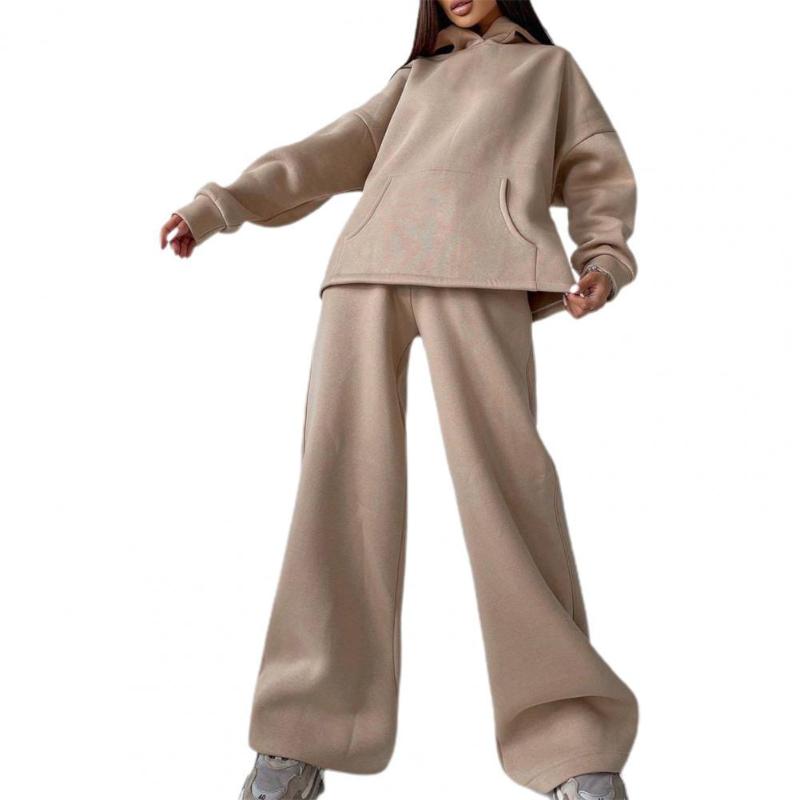 Women' Two Piece Pants 1 Set Sweatshirt Women Tracksuit Sweatpants Solid Color Wide Leg Autumn Winter Warm Hoodie Elastic Waist For Daily W, Blue
Women' Two Piece Pants 1 Set Sweatshirt Women Tracksuit Sweatpants Solid Color Wide Leg Autumn Winter Warm Hoodie Elastic Waist For Daily W, Blue