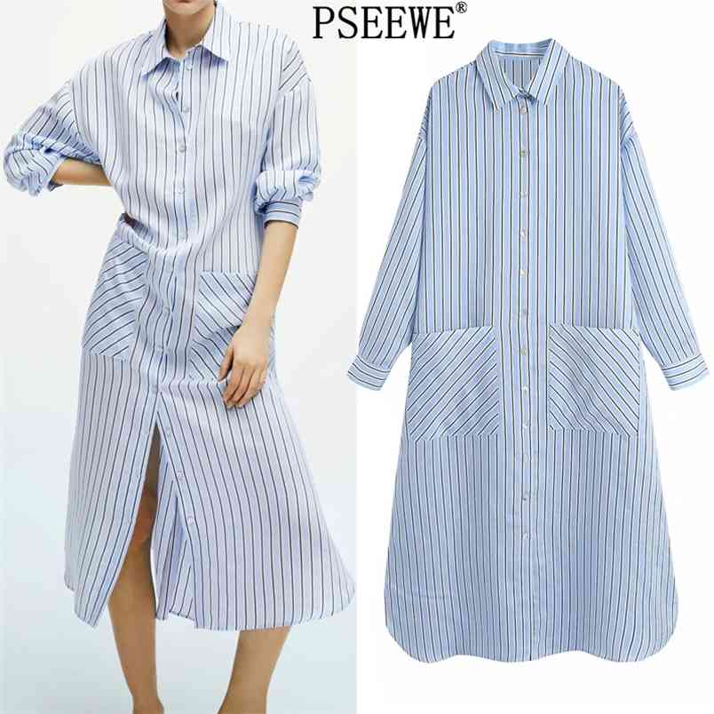 Blue Striped Woman Long Shirt Dress Spring Oversized Sleeve Dresses Women Casual Tie Belt Ladies 210519
Blue Striped Woman Long Shirt Dress Spring Oversized Sleeve Dresses Women Casual Tie Belt Ladies 210519