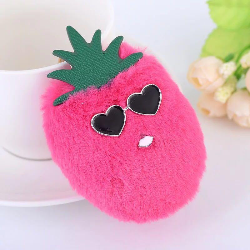 Keychains Fashion Cute Plush Fruit Key Chains Creative Glasses Pineapple Car Keychain Female Bags Pendant Accessories Girl Gift