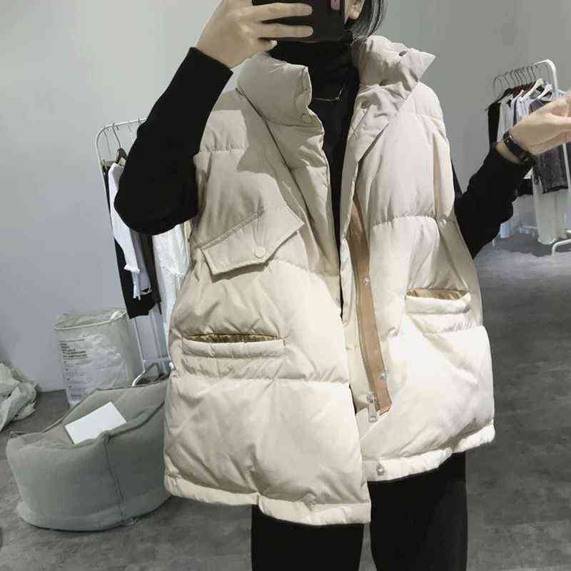 Autumn Winter Selling Sleeveless Jacket Women Korean Fashion Casual Female Warm Womens Vest Outerwear black waistcoat BA 211120