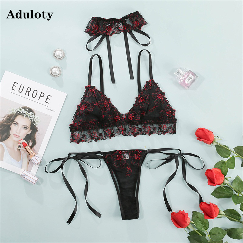 Aduloty 2021 New lace crochet lace womens sexy underwear set thin bra three-piece sexy erotic lingerie underwear panties set, Red
Aduloty 2021 New lace crochet lace womens sexy underwear set thin bra three-piece sexy erotic lingerie underwear panties set, Red