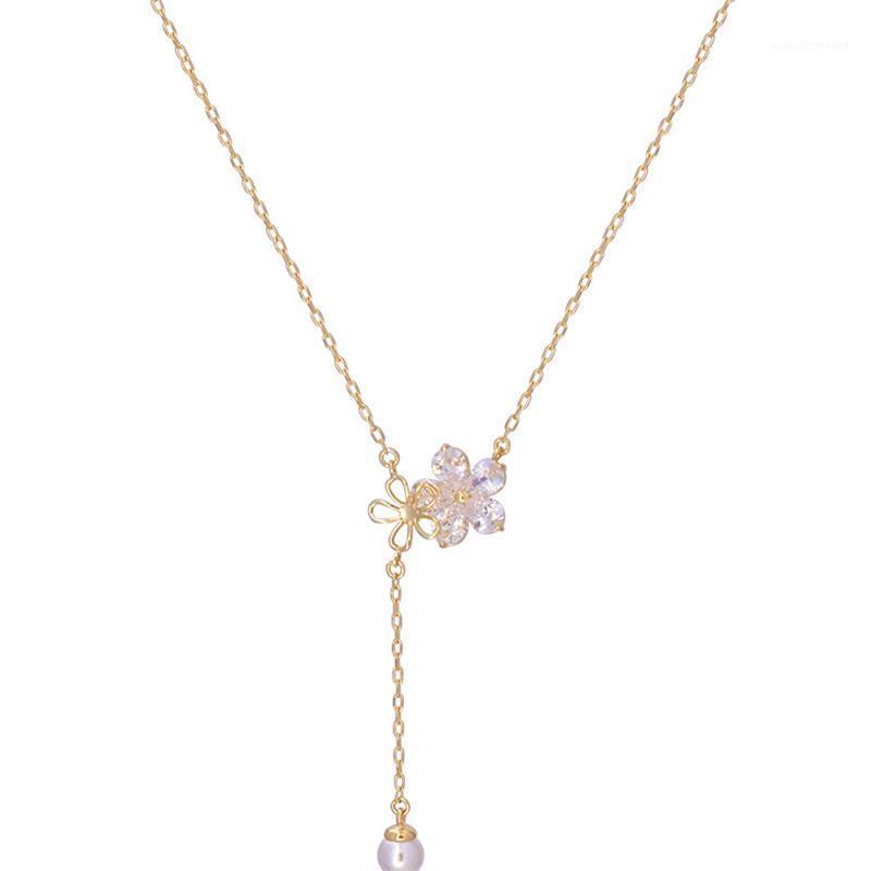 Chains ENSHIR 925 Sterling Silver Flower Pearl Tassel Chain Necklace For Women Girl Simple Sweet Korean Jewelry
Chains ENSHIR 925 Sterling Silver Flower Pearl Tassel Chain Necklace For Women Girl Simple Sweet Korean Jewelry