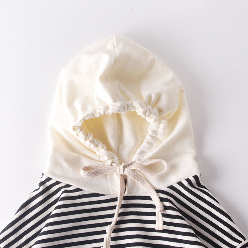 Infant Baby Boys Girls Rompers Clothes Stripe Thicken Long Sleeve Hooded Spring Autumn 210429