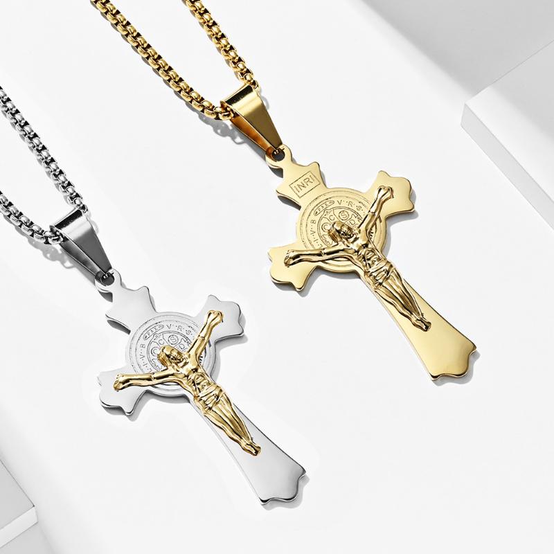 Pendant Necklaces European And American Simple Generous Necklace Double-layer Three-dimensional Inri Titanium Steel Cross
Pendant Necklaces European And American Simple Generous Necklace Double-layer Three-dimensional Inri Titanium Steel Cross