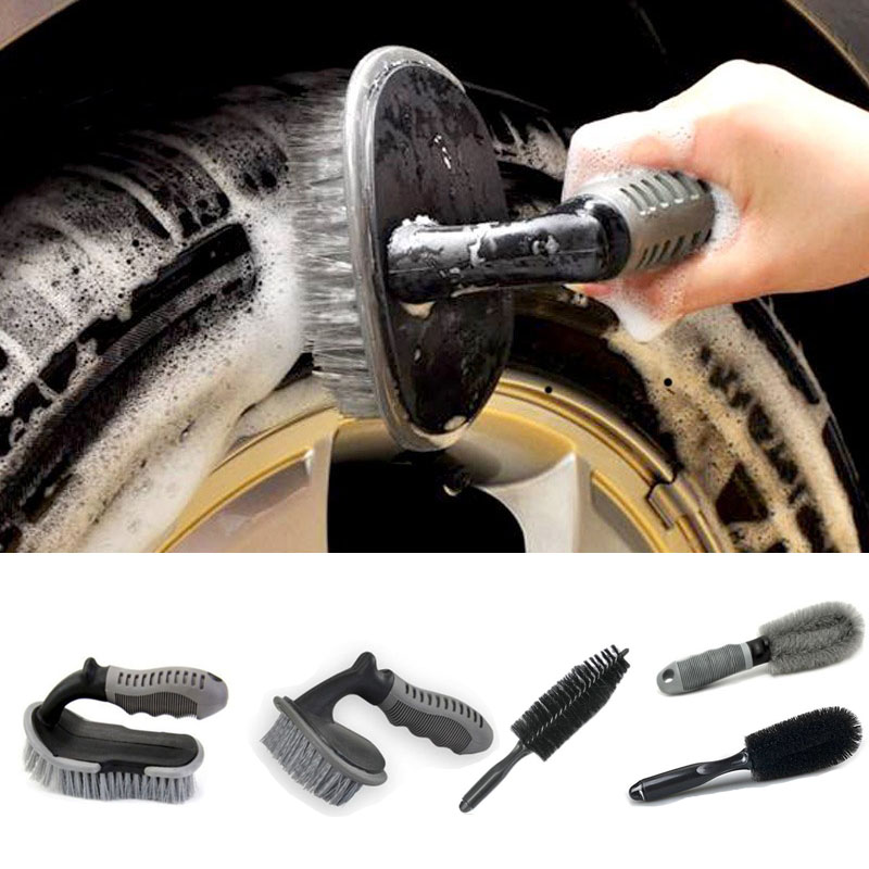 Car Beauty Hub Brush Special Tire Cleaning Brushes Interior Floorliner Carpet Upholstery Detailing Brush Soft Fiber Car Wash Tools