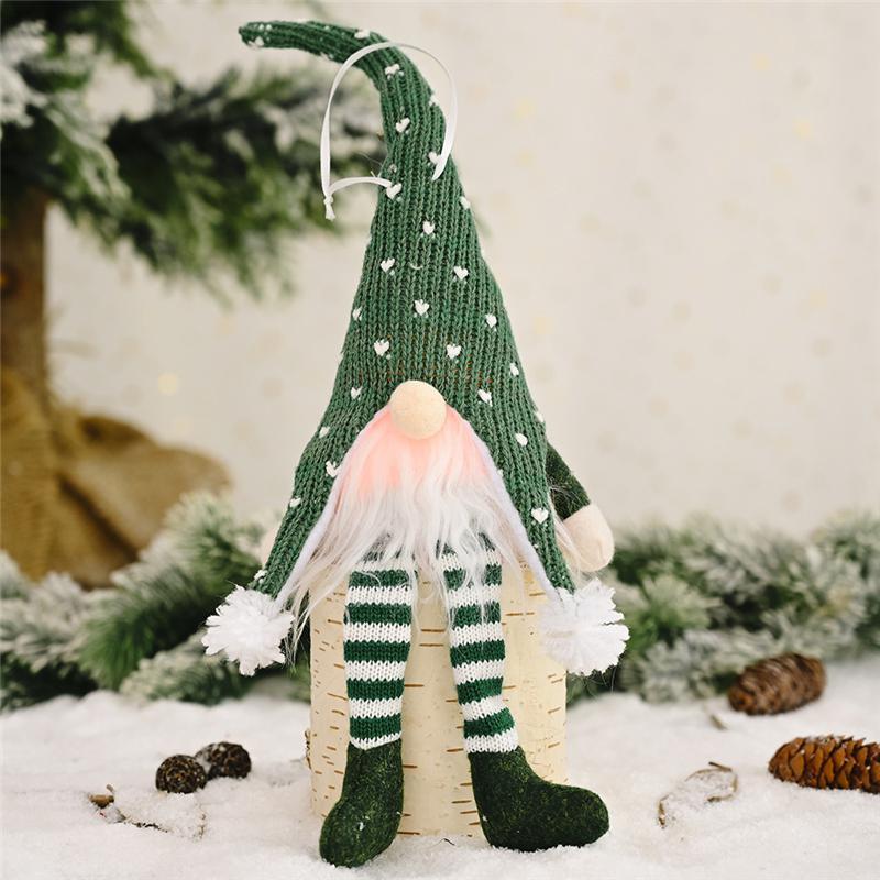 24 Hours Shipping!! ED Light Christmas Tree Wool Gnome Doll Pendants Ornaments Knitting Crafts Kids Gift Xmas Party Decorations gyq
