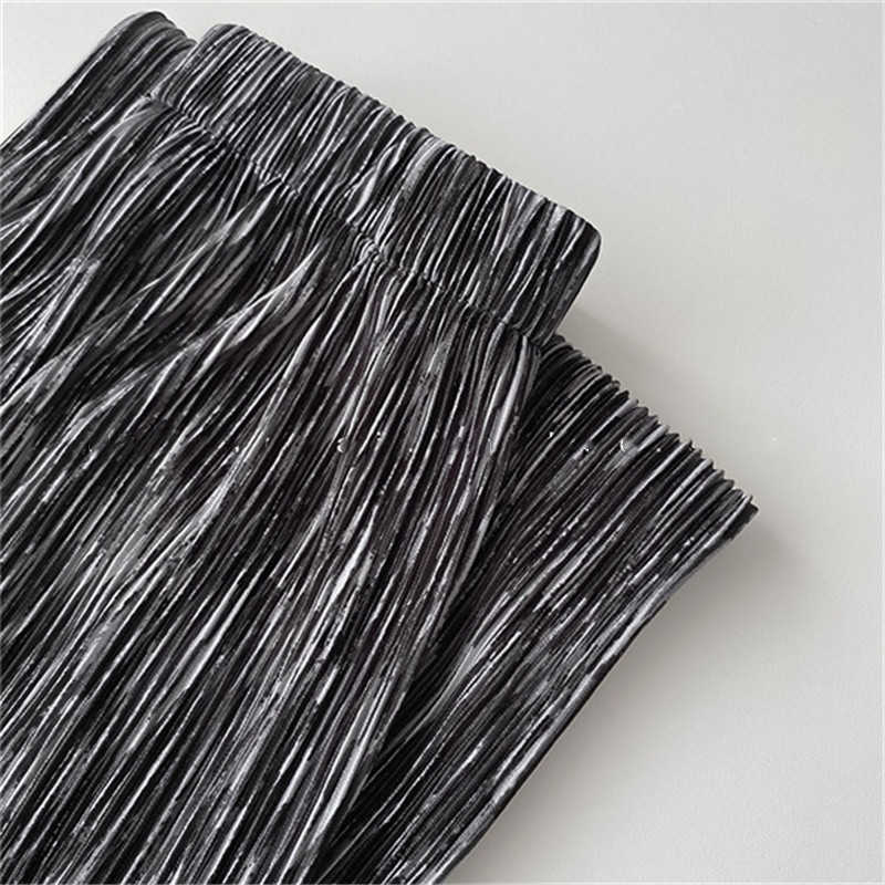 Qooth Pleated Drape Wide-Leg Pant's Summer Color Matching High Waist Fashion Loose All Match Soft Casual Pant QT596 210609