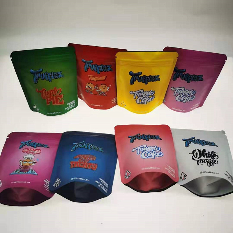 10 designs Trufflez edible packaging medicated gummies mylar bag stand up pouch resealable heat seal 3.5G bags
10 designs Trufflez edible packaging medicated gummies mylar bag stand up pouch resealable heat seal 3.5G bags