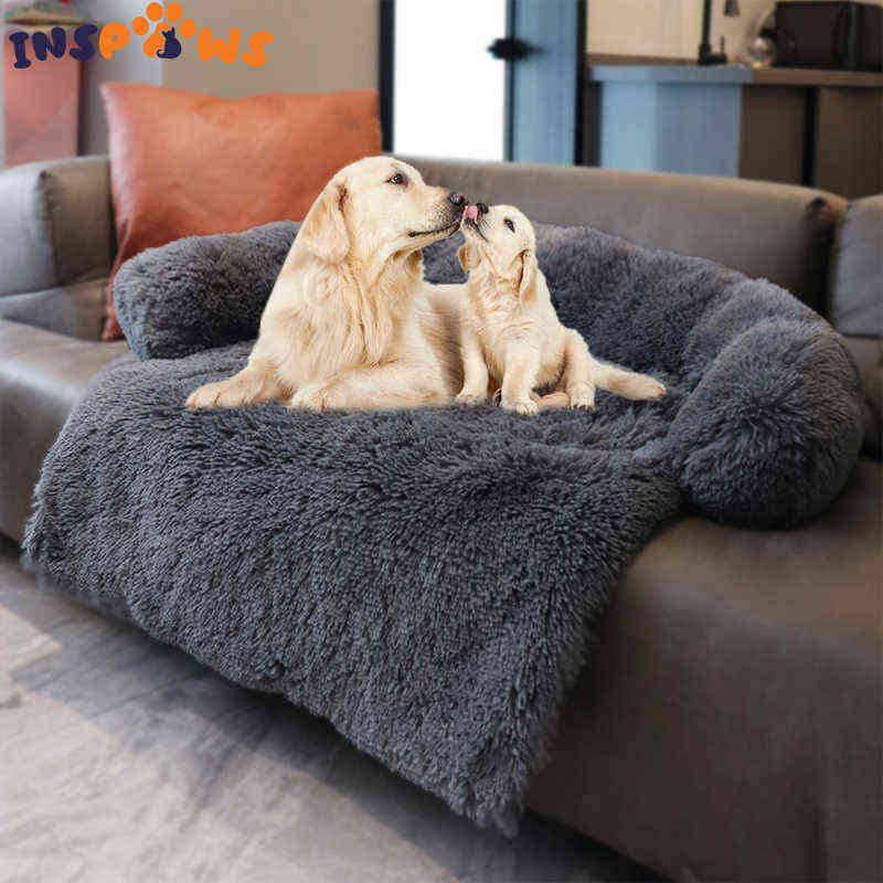 Dog Sofa Cover Luxury Pet Bed for Large Dog Couch with Neck Bolster Cat Calming Nest Blanket Removable Cushion Removable Pet Bed 211228 от DHgate WW