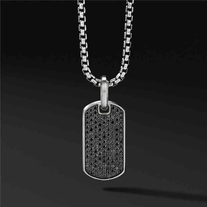 Mens Dog Black Dog Charm Pendant Men Stainls Steel Necklace For Mens