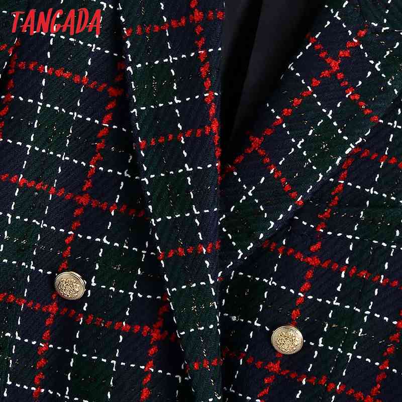 Women Chic Fashion Decorative Metal Check Skirts Vintage High Waist Back Zipper Female BE371 210416
