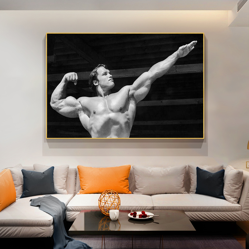 Arnold Schwarzenegger-Bodybuilding Motivational Quote Canvas Poster Gym Room Fitness Sports Picture