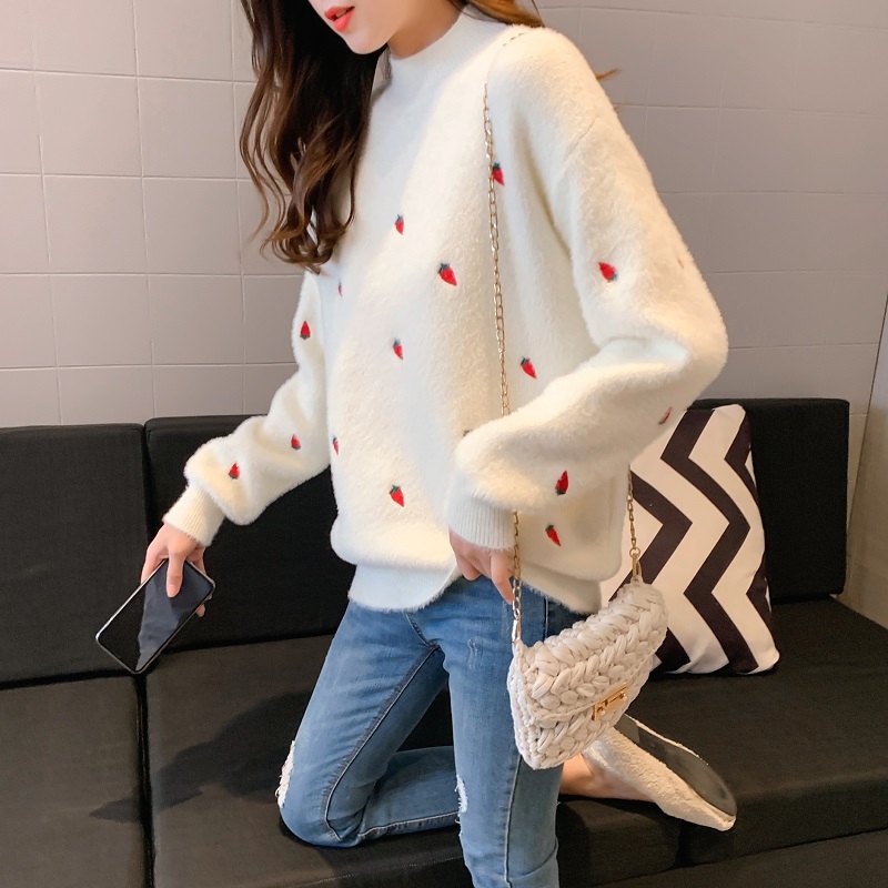 Water Velvet Sweater Female Loose Lazy Wind Autumn Hood Short Section Thick Half-high Collar 210427