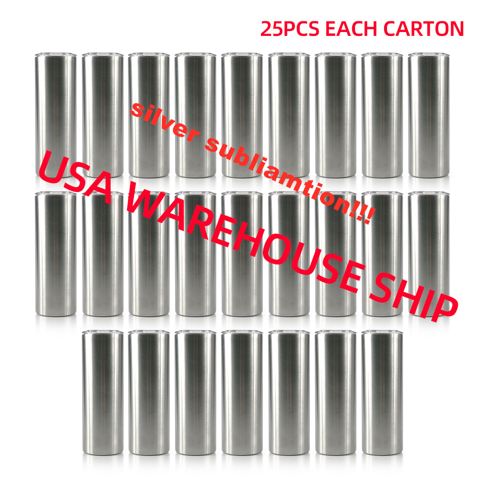 USA warehouse!!! 20oz silver steel sublimation skinny tumbler straight slim tumblers with clear straw and leakproof lid, Silver sublimation
USA warehouse!!! 20oz silver steel sublimation skinny tumbler straight slim tumblers with clear straw and leakproof lid, Silver sublimation