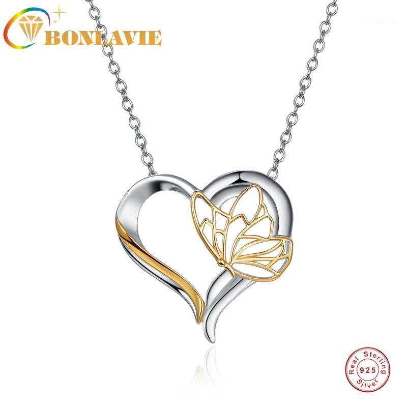 Chains BONLAVIE Gold Plated Hollow Butterfly Wing Heart Pendant 925 Sterling Silver Necklace Women Jewelry
Chains BONLAVIE Gold Plated Hollow Butterfly Wing Heart Pendant 925 Sterling Silver Necklace Women Jewelry