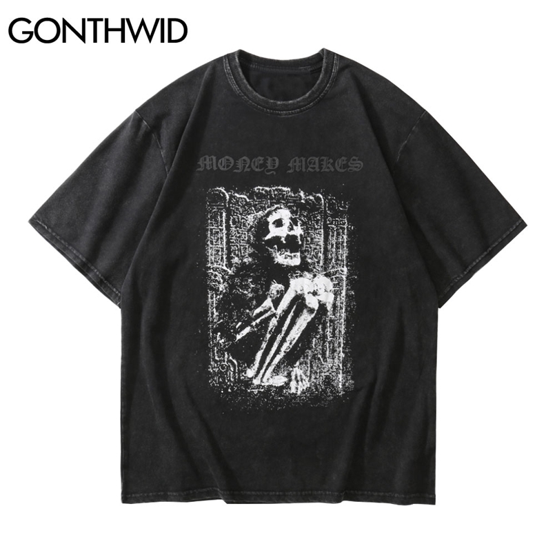 GONTHWID Streetwear Distressed T-Shirts Hip Hop Skeleton Skull Short Sleeve Tshirts Punk Rock Gothic Tees Shirts Harajuku Tops 210707, Distressed black
GONTHWID Streetwear Distressed T-Shirts Hip Hop Skeleton Skull Short Sleeve Tshirts Punk Rock Gothic Tees Shirts Harajuku Tops 210707, Distressed black