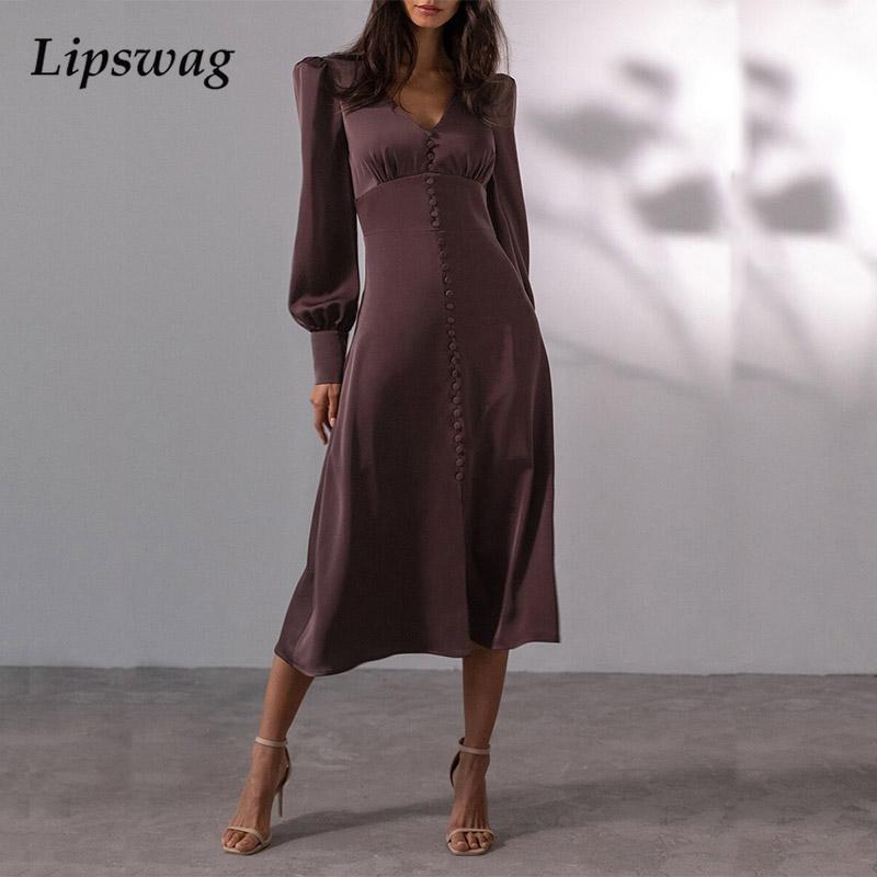fashion v neck button solid party dress women spring lantern long sleeve split dress autumn elegant office lady satin dresshigh quality, Black;gray
fashion v neck button solid party dress women spring lantern long sleeve split dress autumn elegant office lady satin dresshigh quality, Black;gray