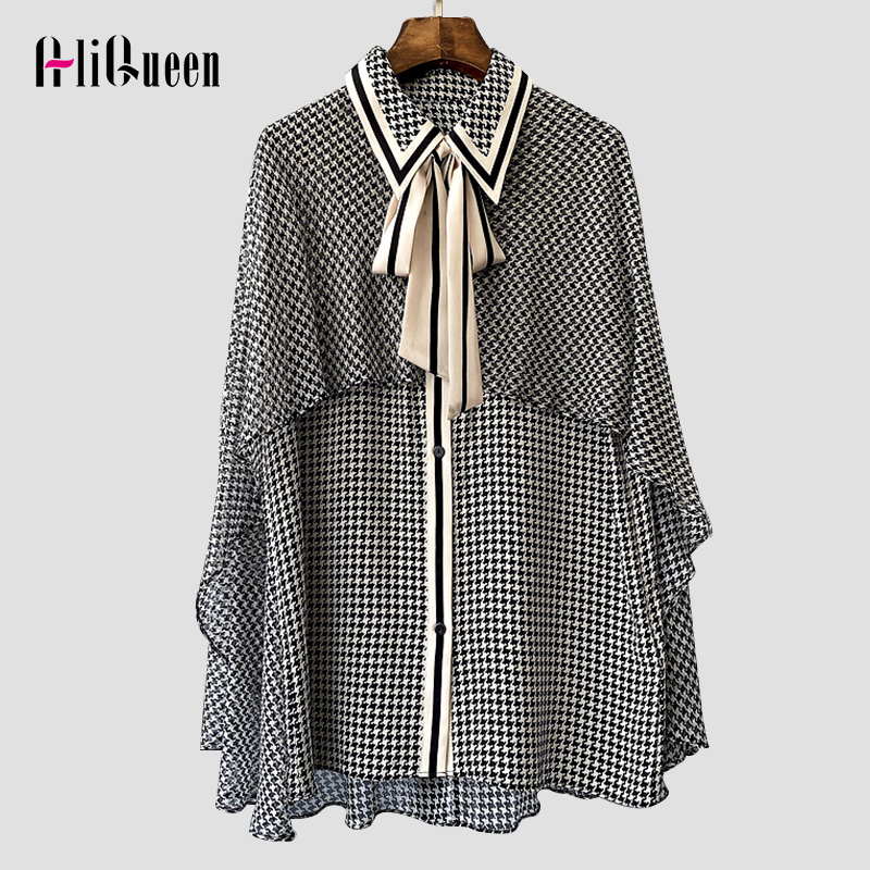 Women Vintage Plaid Print Bow Neck Cloak Shawl Mulberry Silk Blouses Elegant Ladies Black Shirt Female Tops Blouse Plus Size 2XL
Women Vintage Plaid Print Bow Neck Cloak Shawl Mulberry Silk Blouses Elegant Ladies Black Shirt Female Tops Blouse Plus Size 2XL