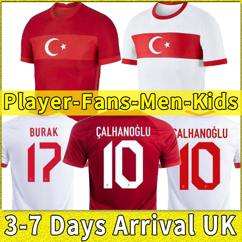 Thailand 2021 2022 Turkey Soccer Jersey ARDA INAN TOSUN TUFAN ERKIN MALLI TOPA CALHANOGLU OZTEKIN Custom Home Red Football Shirt Uniform 21 22, Away