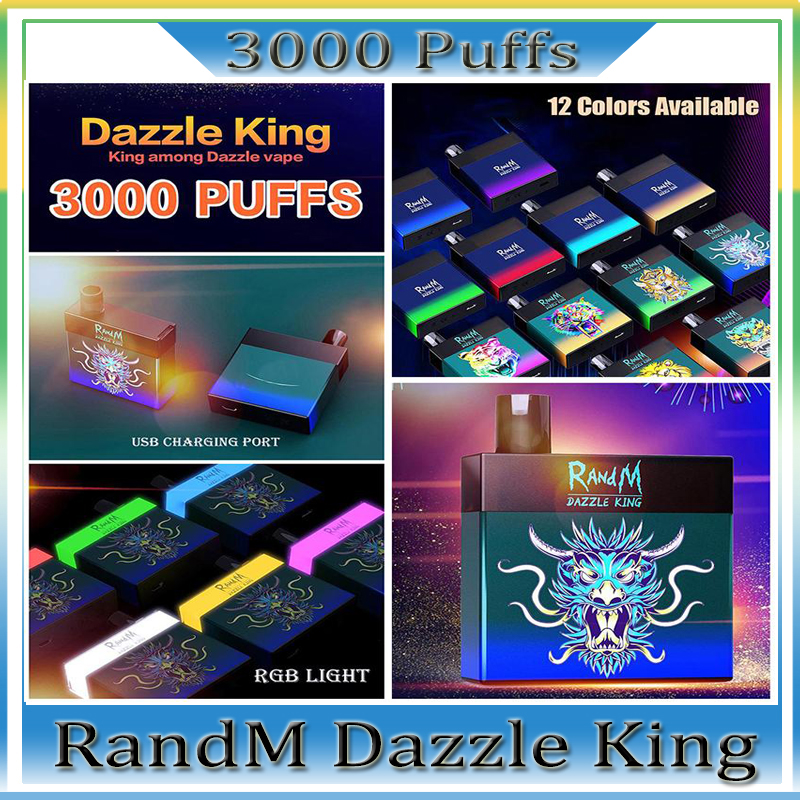100% Original RandM Dazzle King Disposable E Cigarette Vapes 3000 Puffs Electronic Cigarettes 8.0ml Pod Glow in Dark LGB Light 12 Colors BAR
100% Original RandM Dazzle King Disposable E Cigarette Vapes 3000 Puffs Electronic Cigarettes 8.0ml Pod Glow in Dark LGB Light 12 Colors BAR