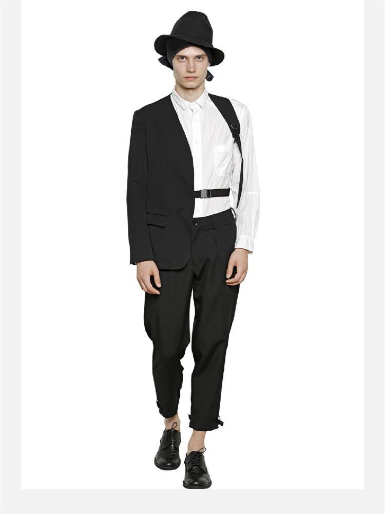 Stars With A Large Male Original Fashion Trend Personality Asymmetrical Show Strapless Casual Jacket Suit Men's Suits & Blazers