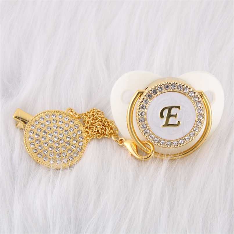 0-12 Months 26 Name Initials Luxury Baby Pacifier With Chain BlingBling Infant Soother BPA Free born Feeding Sucette Chupete 211025 от DHgate WW