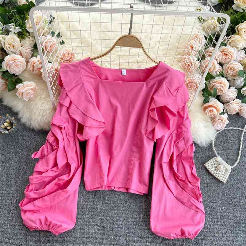 Women Puff Sleeve Temperement Square Collar Pullover Shirt Slim Versatile Fashion Spring Summer 11B712 210525, Yellow
Women Puff Sleeve Temperement Square Collar Pullover Shirt Slim Versatile Fashion Spring Summer 11B712 210525, Yellow