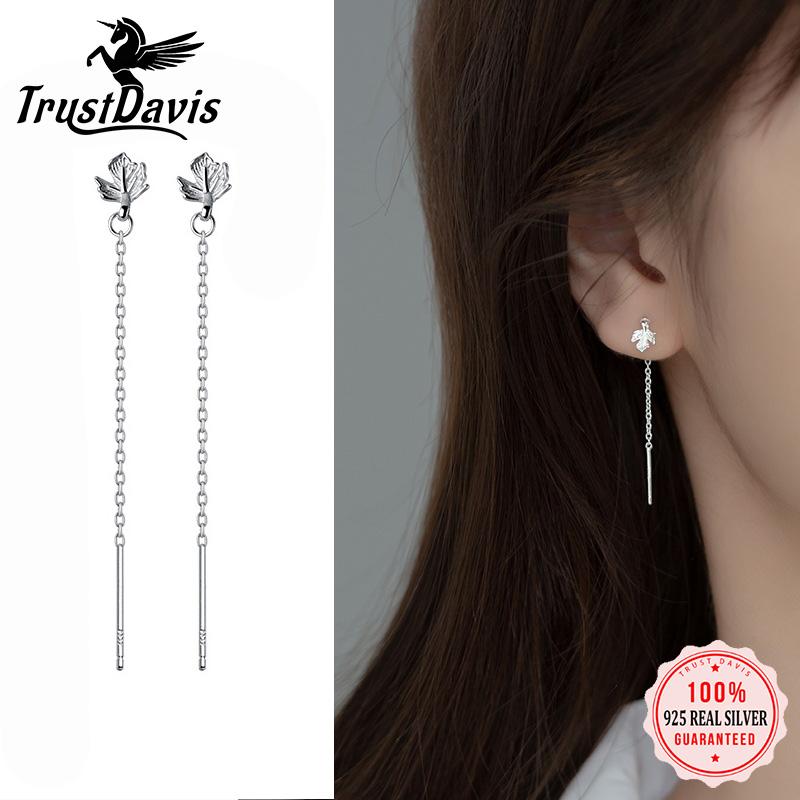 Dangle & Chandelier Trustdavis Real 925 Sterling Silver Leaves Chain Stick Stud Earrings For Women Fashion Wedding Party Jewelry DA2809
Dangle & Chandelier Trustdavis Real 925 Sterling Silver Leaves Chain Stick Stud Earrings For Women Fashion Wedding Party Jewelry DA2809