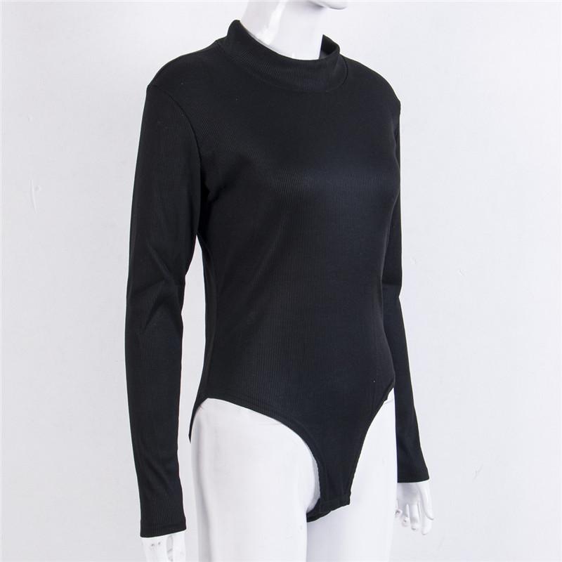 Fashion Sexy Women Skinny Knitted Long Sleeve O Neck Stretch Bodysuit Lady Leotard Body Tops Women's Jumpsuits & Rompers