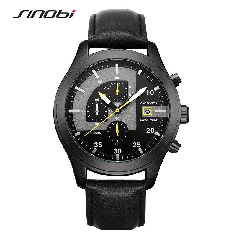 Wristwatches SINOBI 2021 Fashion Chronograph Calendar Waterproof Geneva Quartz Clock Casual Men's Style And Leather Strap Watches, Green
Wristwatches SINOBI 2021 Fashion Chronograph Calendar Waterproof Geneva Quartz Clock Casual Men's Style And Leather Strap Watches, Green